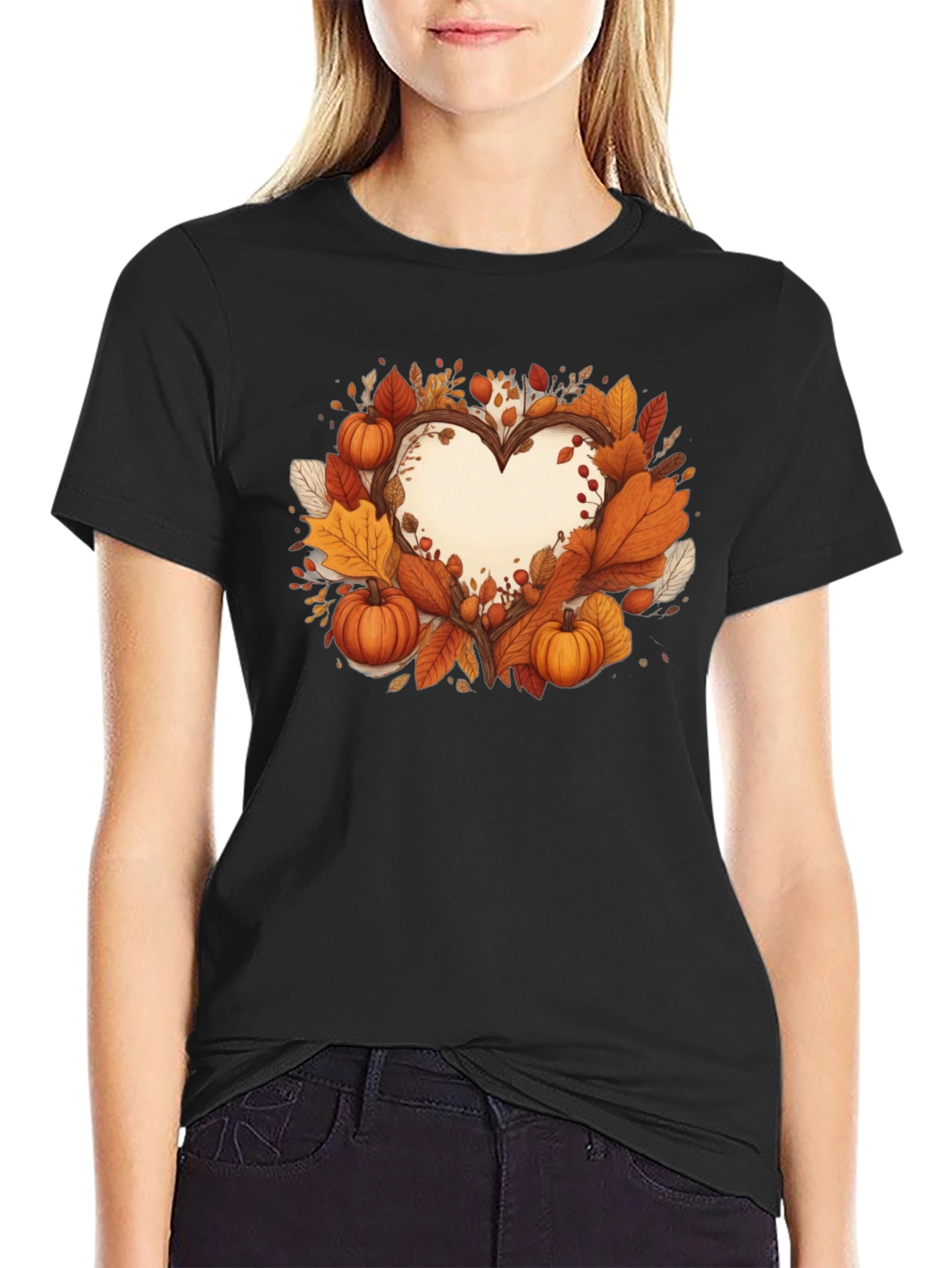 Autumn Heart Tee - Fall Harvest Shirt
