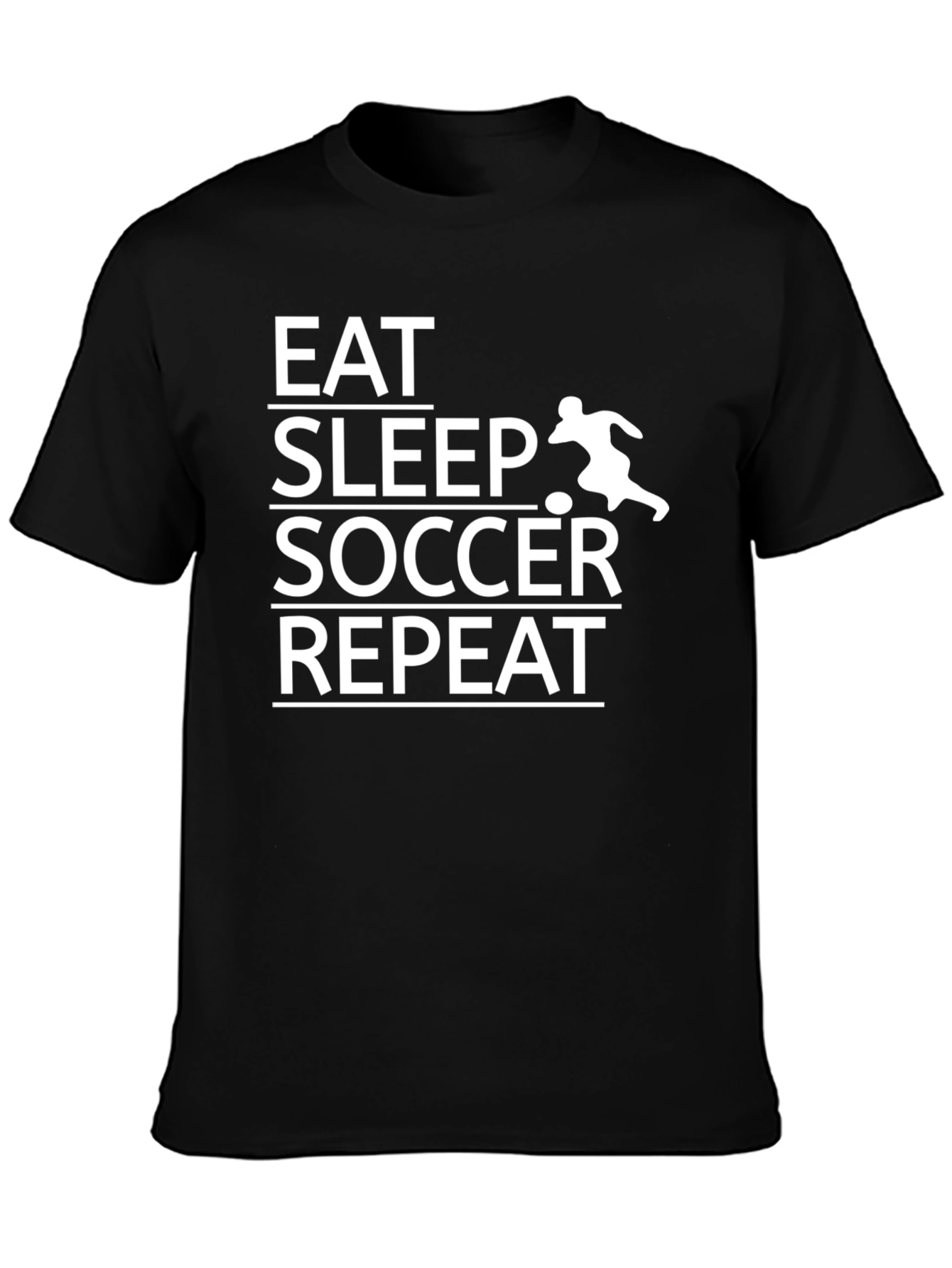 Eat Sleep Soccer Repeat T-Shirt - Black Graphic Tee