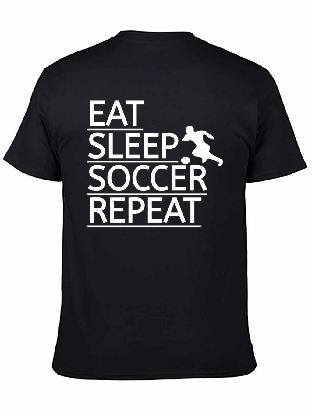 Eat Sleep Soccer Repeat T-Shirt - Black Graphic Tee
