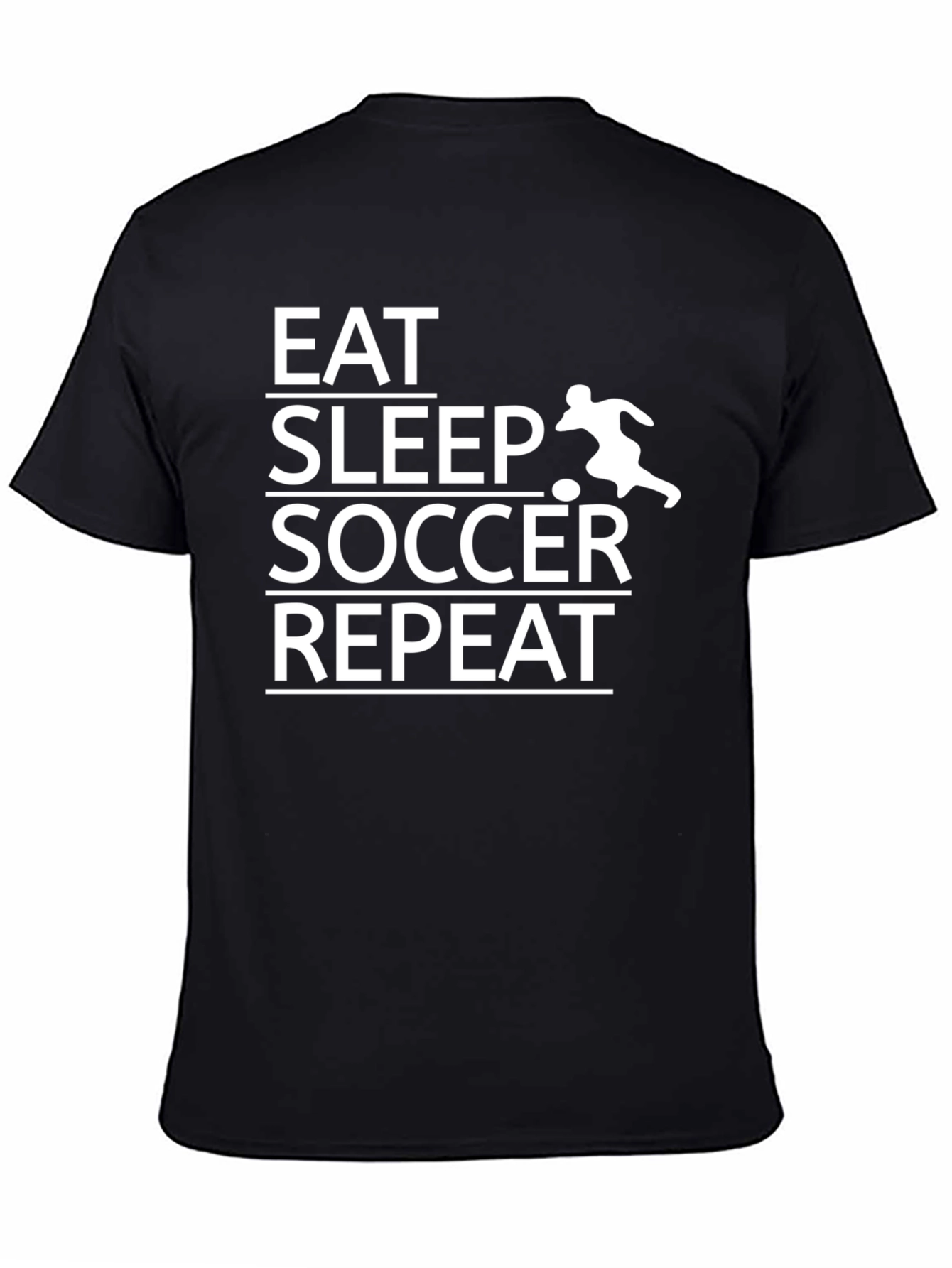 Eat Sleep Soccer Repeat T-Shirt - Black Graphic Tee