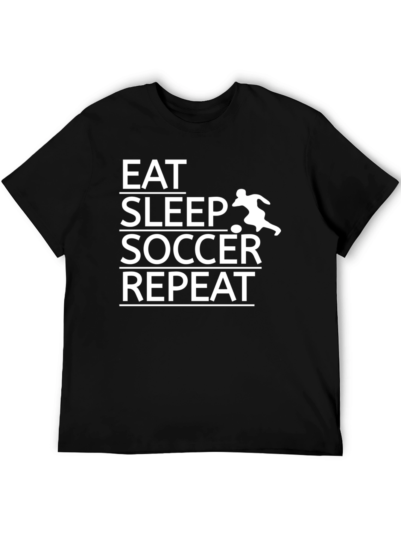 Eat Sleep Soccer Repeat T-Shirt - Black Graphic Tee
