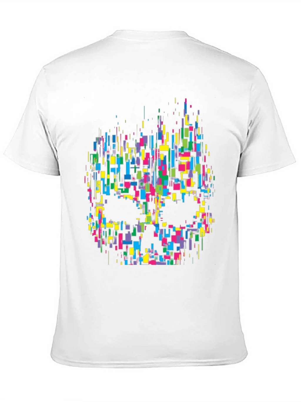 Pixelated Skull Graphic Tee - Black