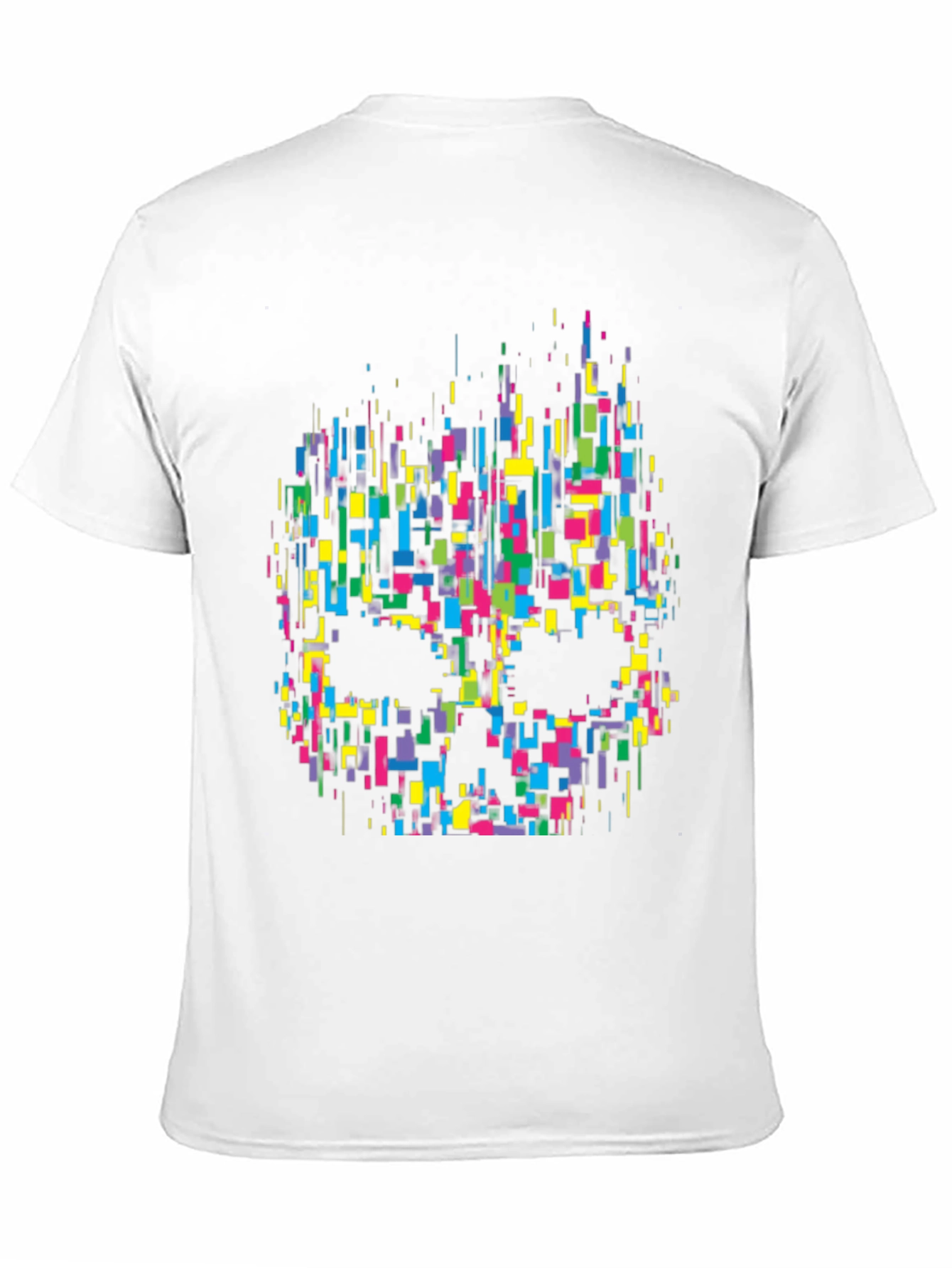 Pixelated Skull Graphic Tee - Black