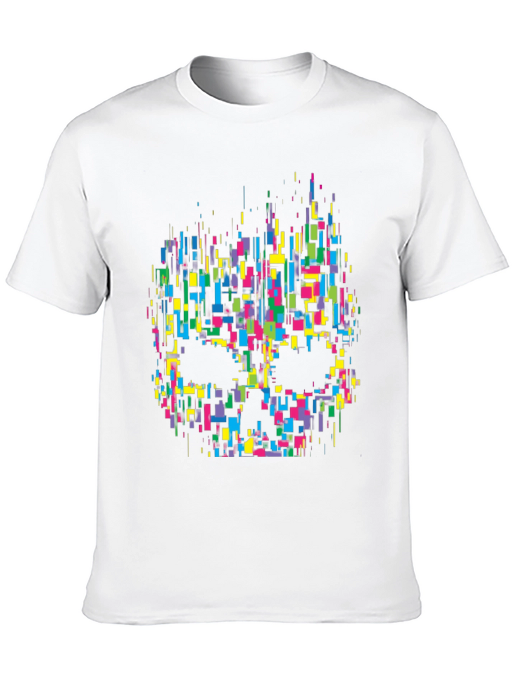 Pixelated Skull Graphic Tee - Black