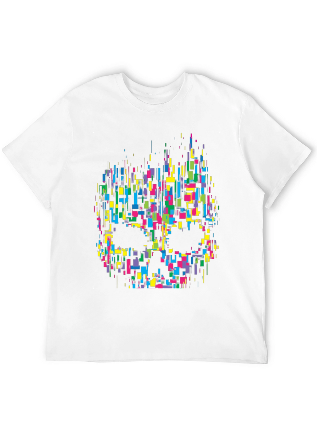 Pixelated Skull Graphic Tee - Black