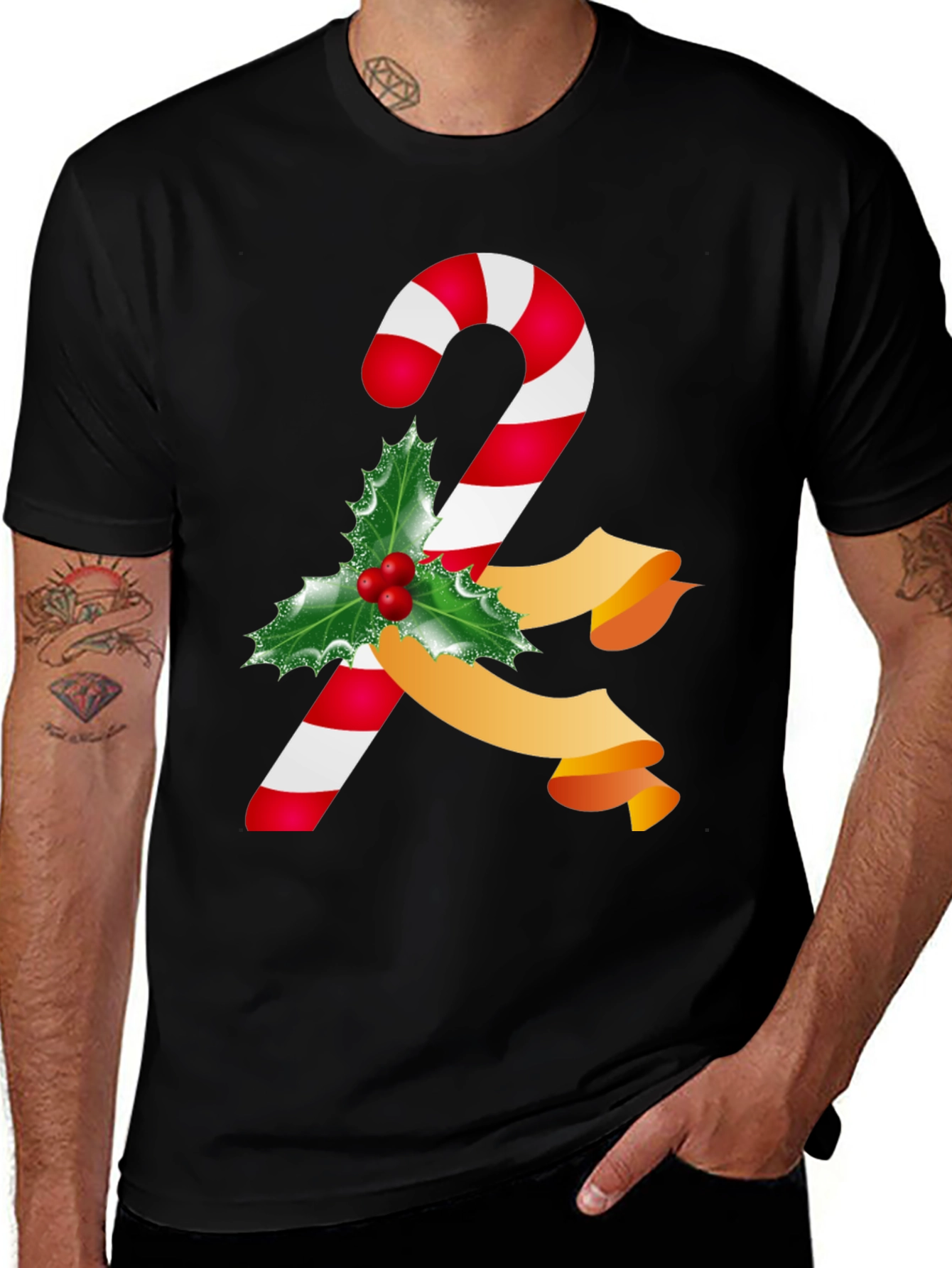 Candy Cane Christmas T-Shirt - Holiday Festive Wear