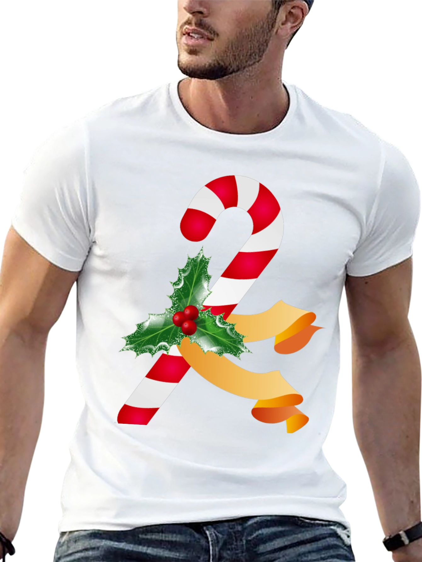 Candy Cane Christmas T-Shirt - Holiday Festive Wear