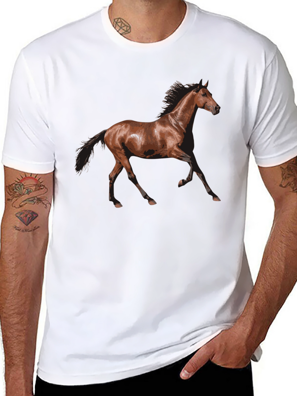 Black Horse Graphic T-Shirt