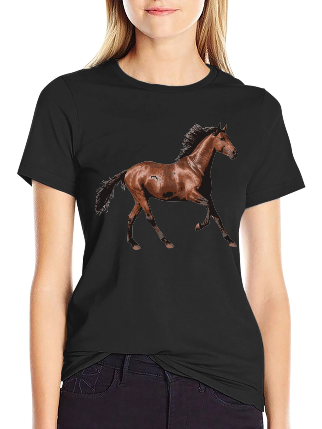 Black Horse Graphic T-Shirt