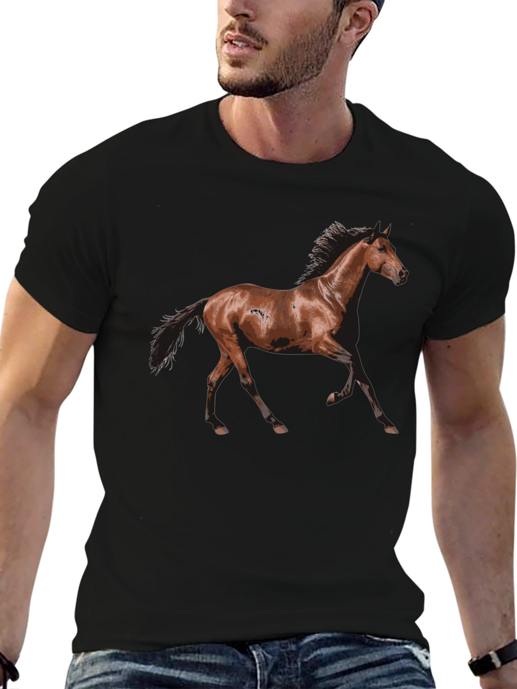 Black Horse Graphic T-Shirt