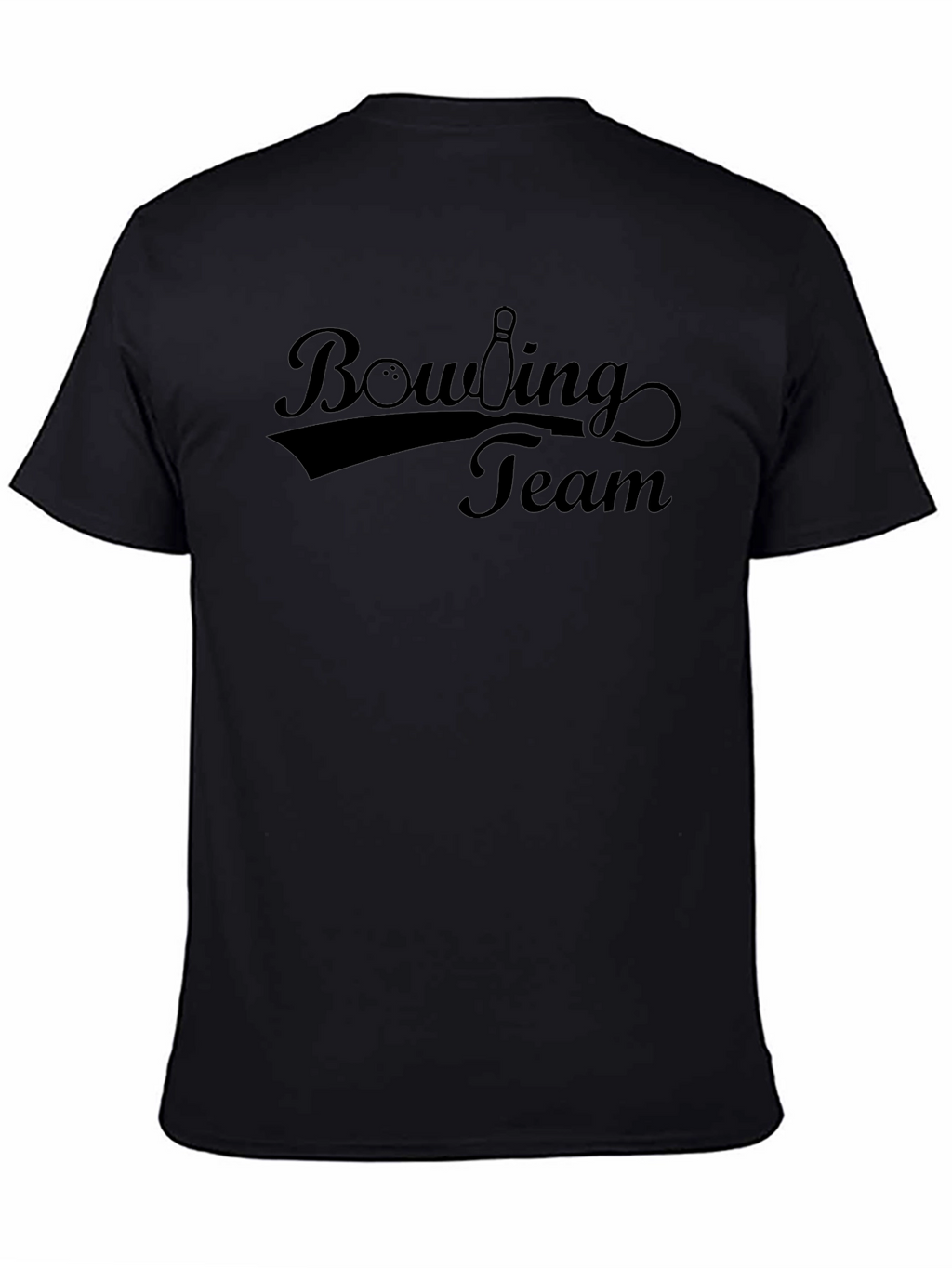 Bowling Team Black Graphic T-Shirt