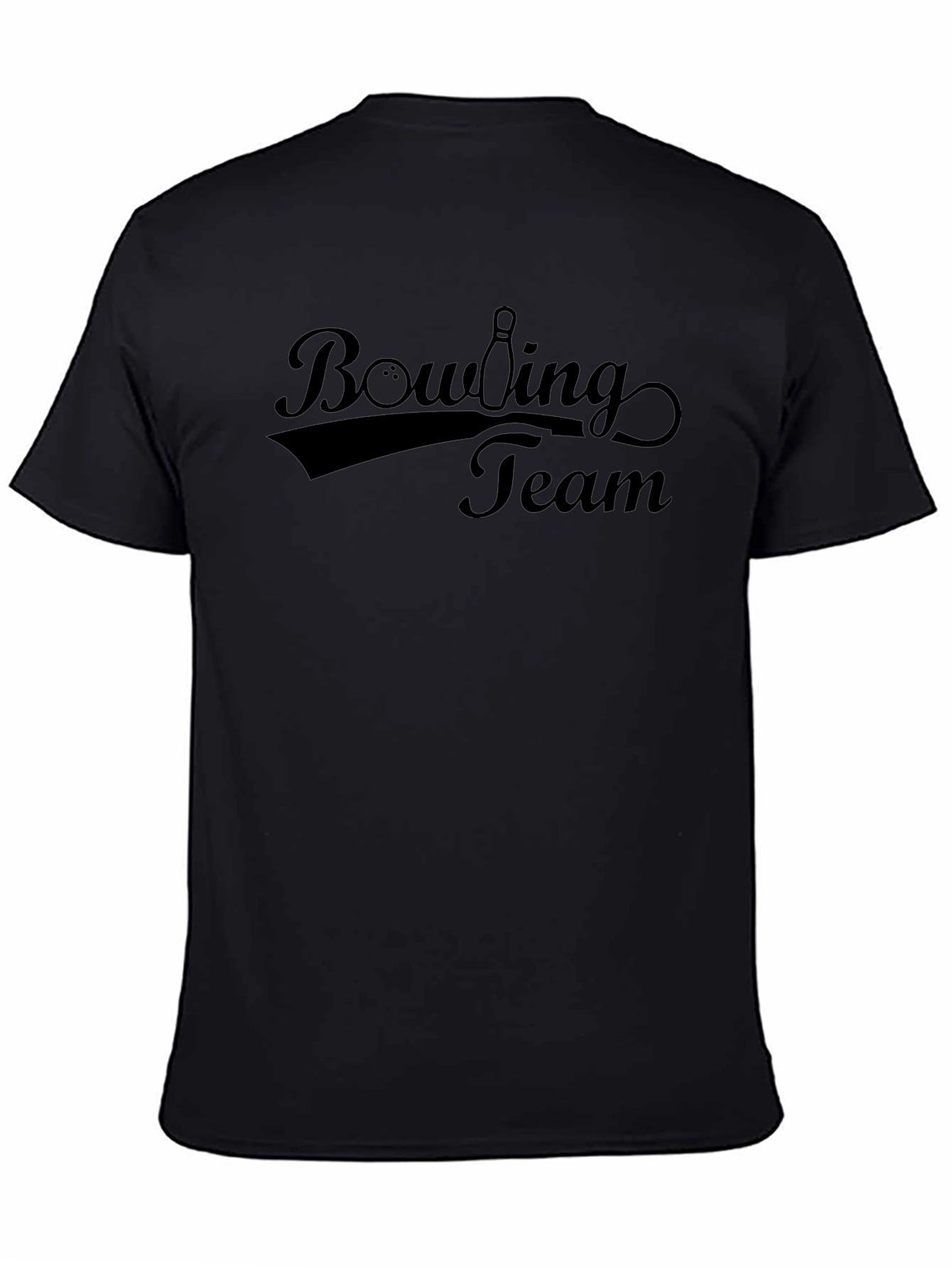 Bowling Team Black Graphic T-Shirt