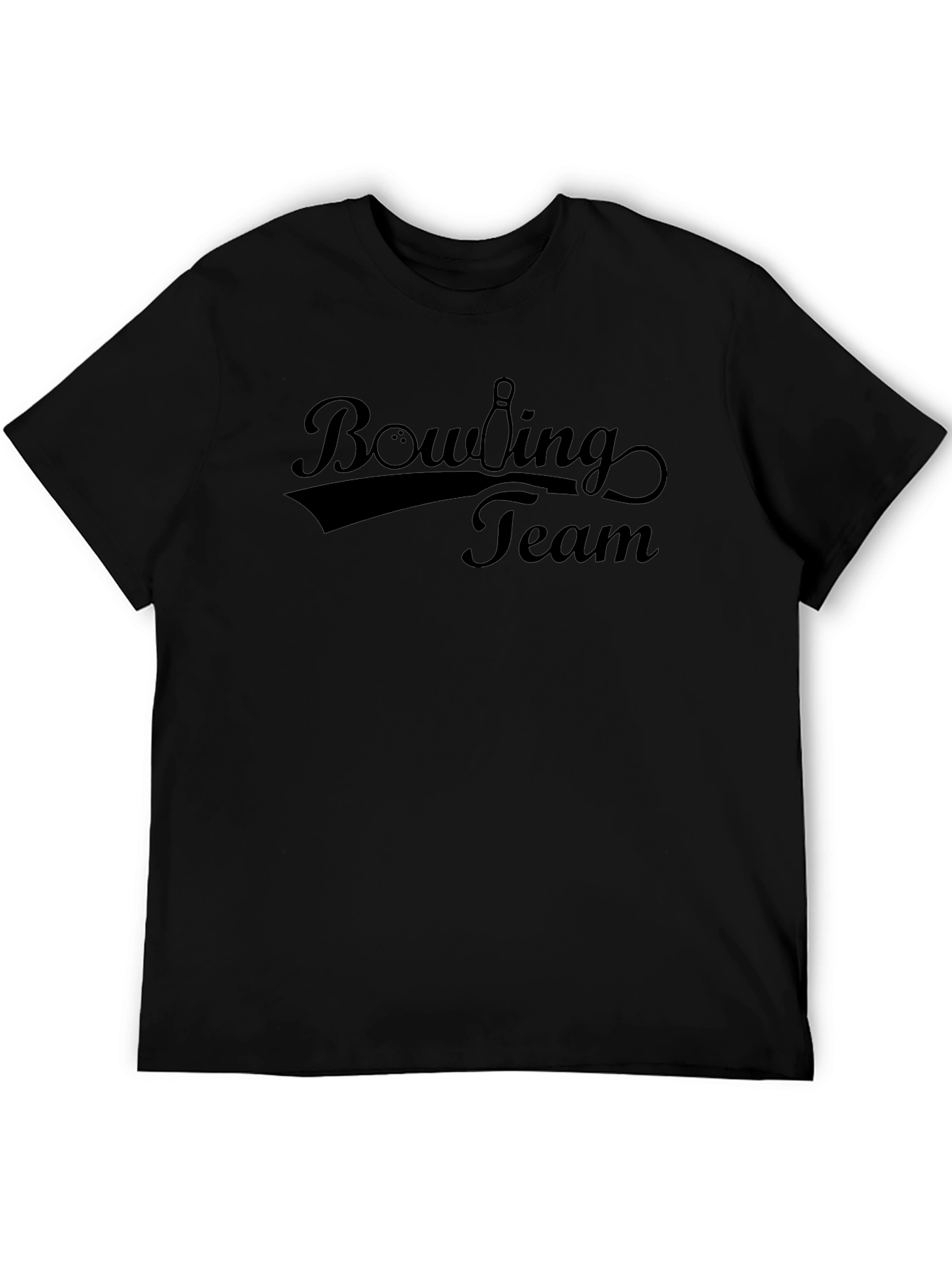 Bowling Team Black Graphic T-Shirt