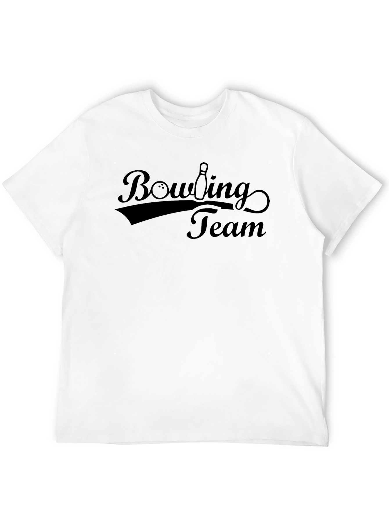 Bowling Team Black Graphic T-Shirt