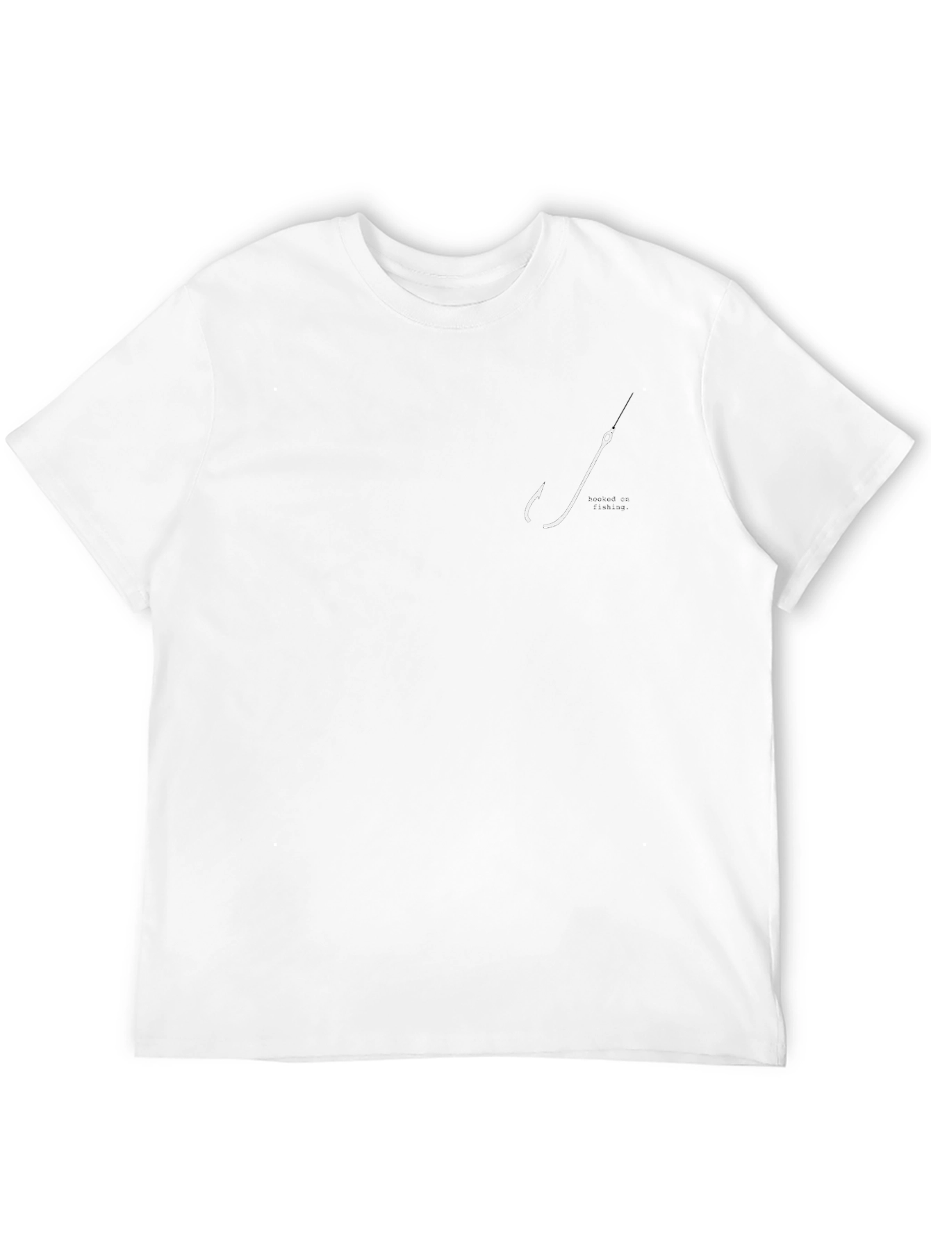 Mens Black T-Shirt with Fishing Hook Design