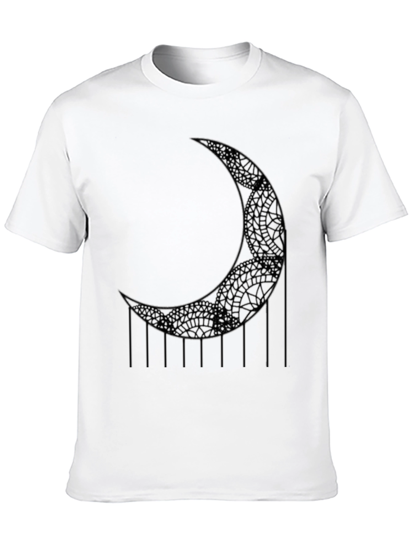 Crescent Moon Graphic T-Shirt - Black