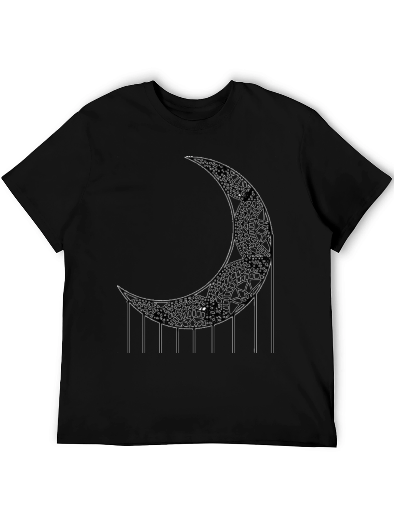 Crescent Moon Graphic T-Shirt - Black