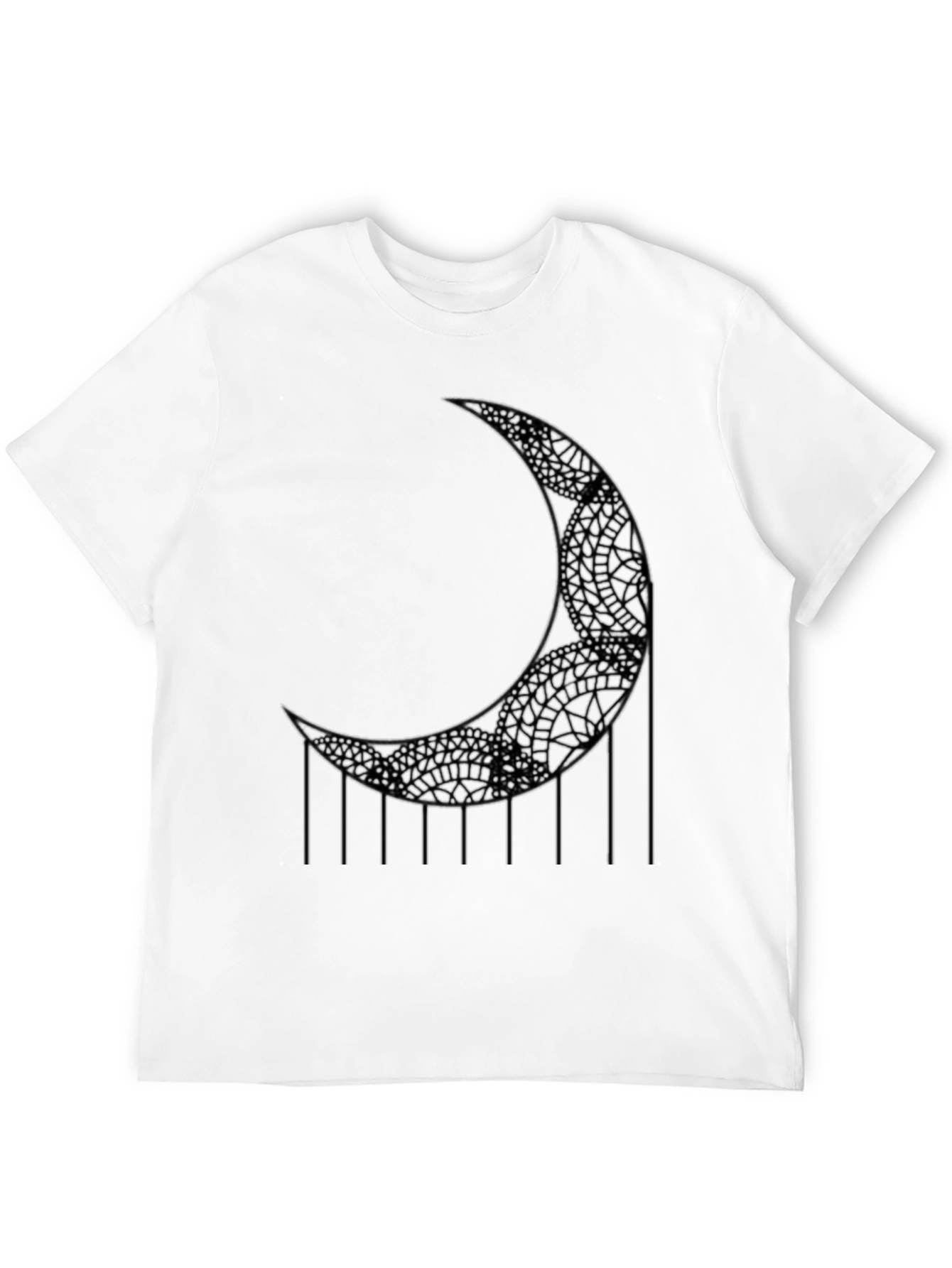 Crescent Moon Graphic T-Shirt - Black