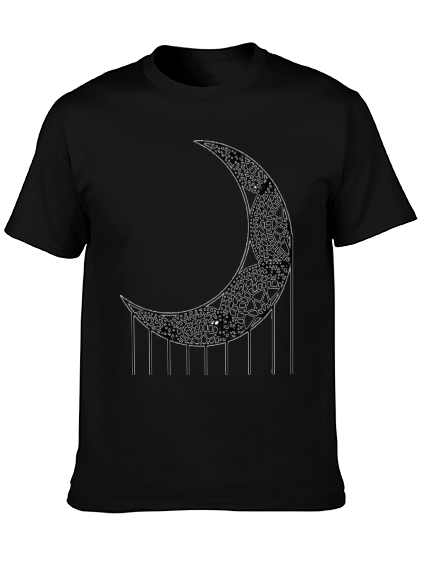 Crescent Moon Graphic T-Shirt - Black