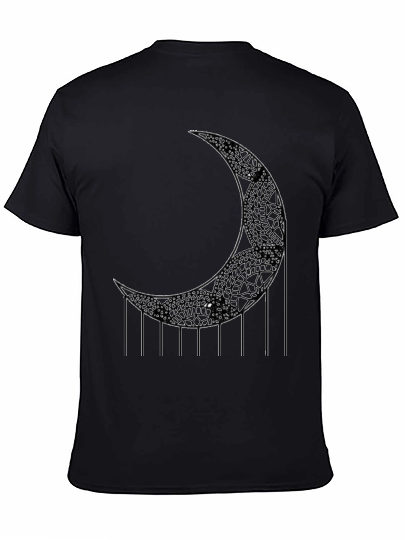 Crescent Moon Graphic T-Shirt - Black