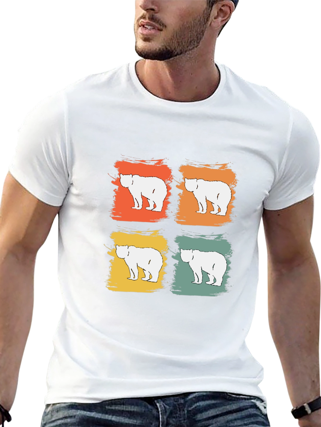 Retro Bear Graphic Tee - Modern Vintage Style