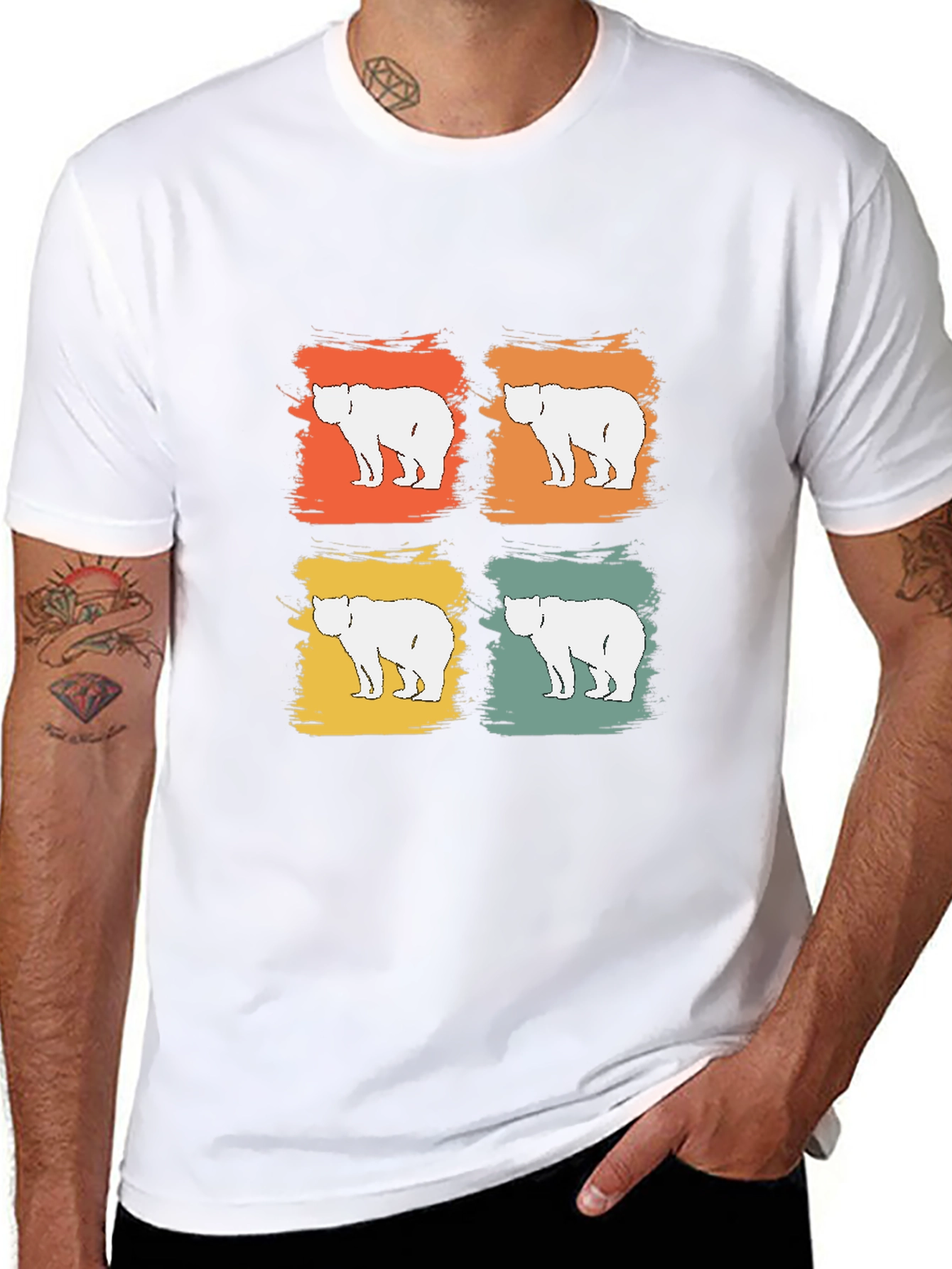Retro Bear Graphic Tee - Modern Vintage Style