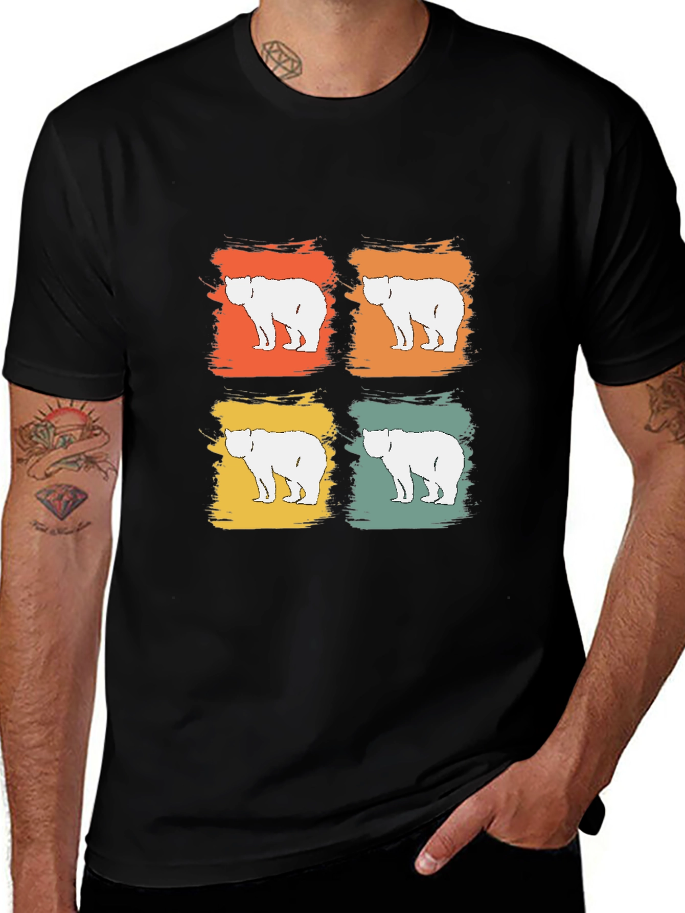 Retro Bear Graphic Tee - Modern Vintage Style