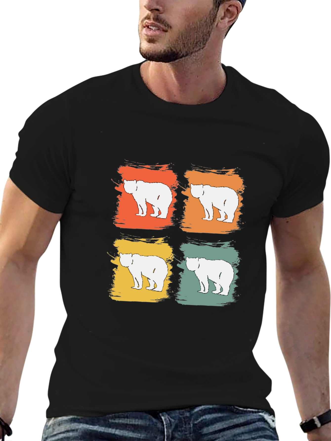 Retro Bear Graphic Tee - Modern Vintage Style