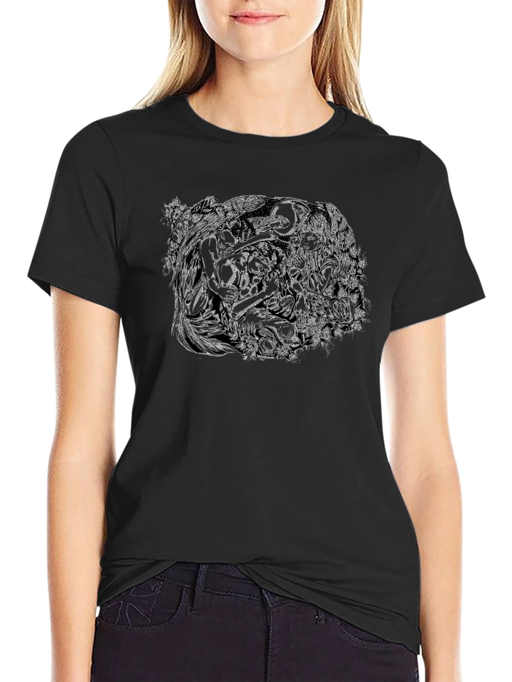 Unique Graphic Print Black T-Shirt for Men
