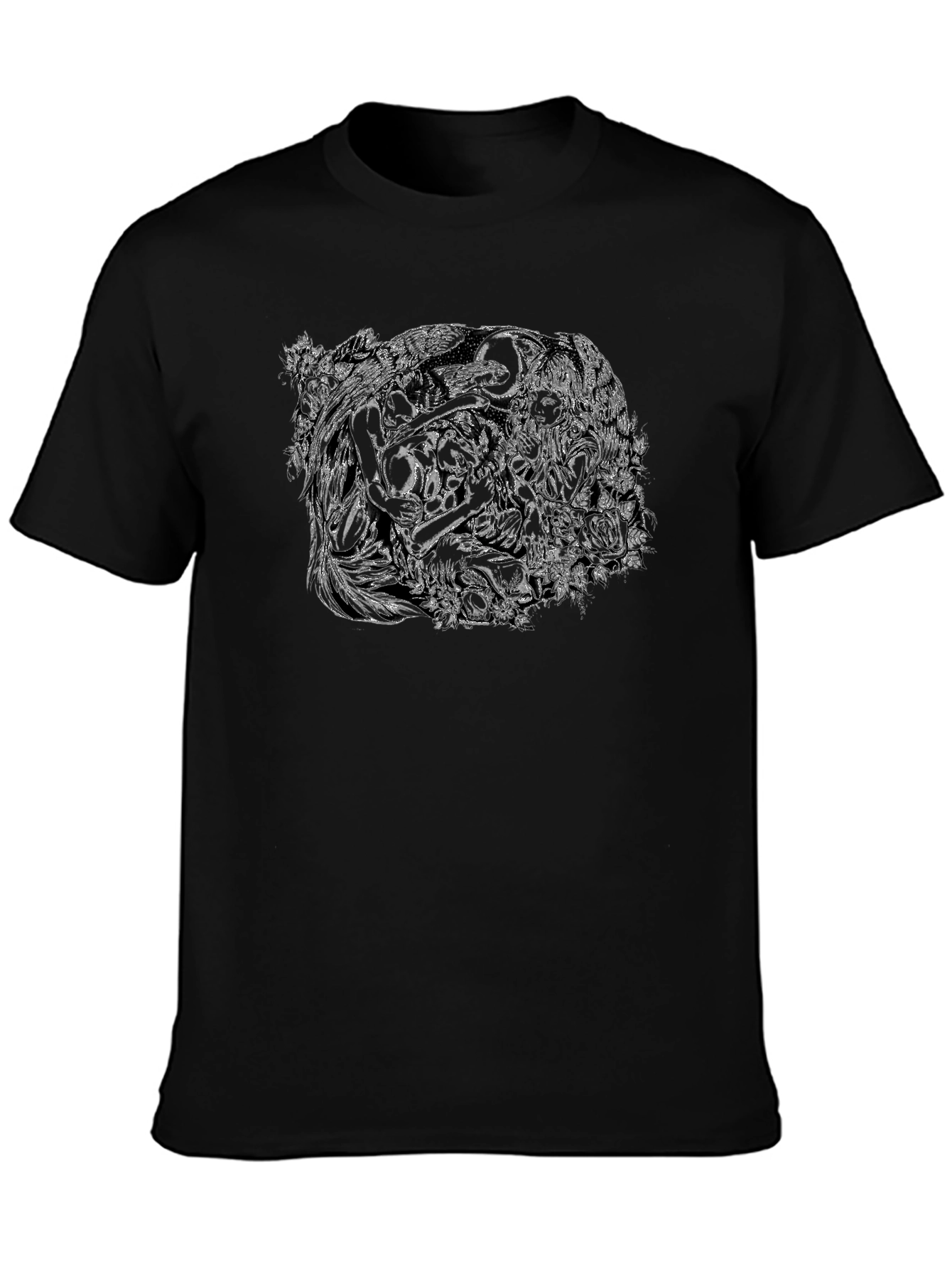 Unique Graphic Print Black T-Shirt for Men