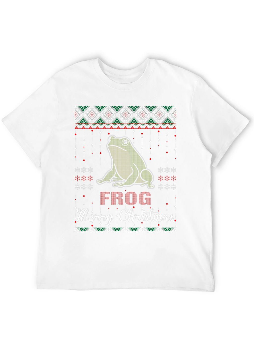 Frog Merry Christmas Ugly Sweater Style T-Shirt