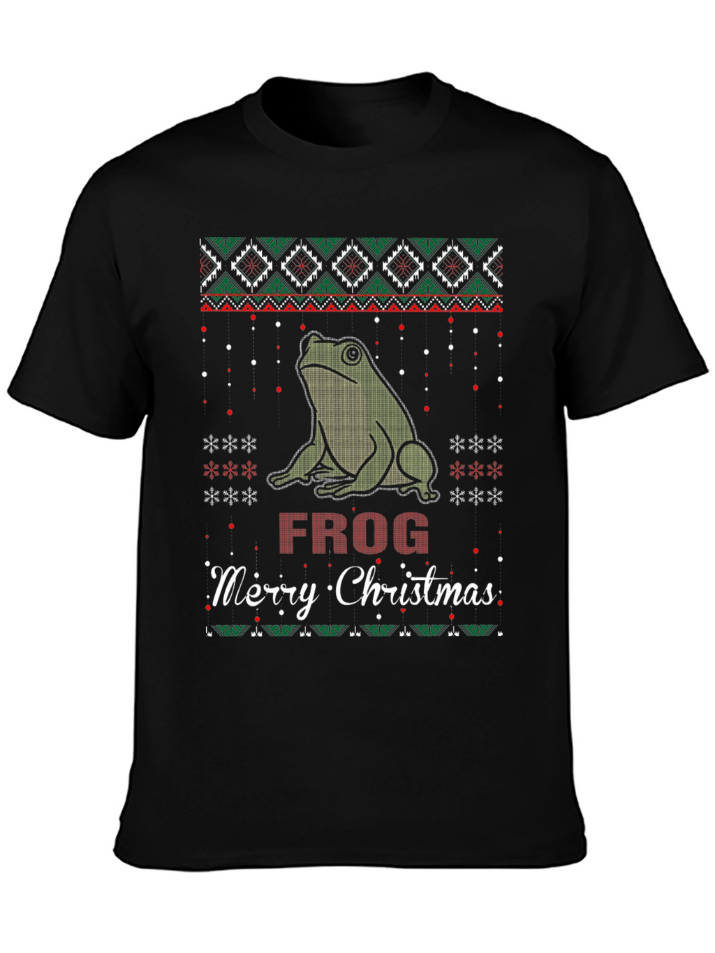 Frog Merry Christmas Ugly Sweater Style T-Shirt