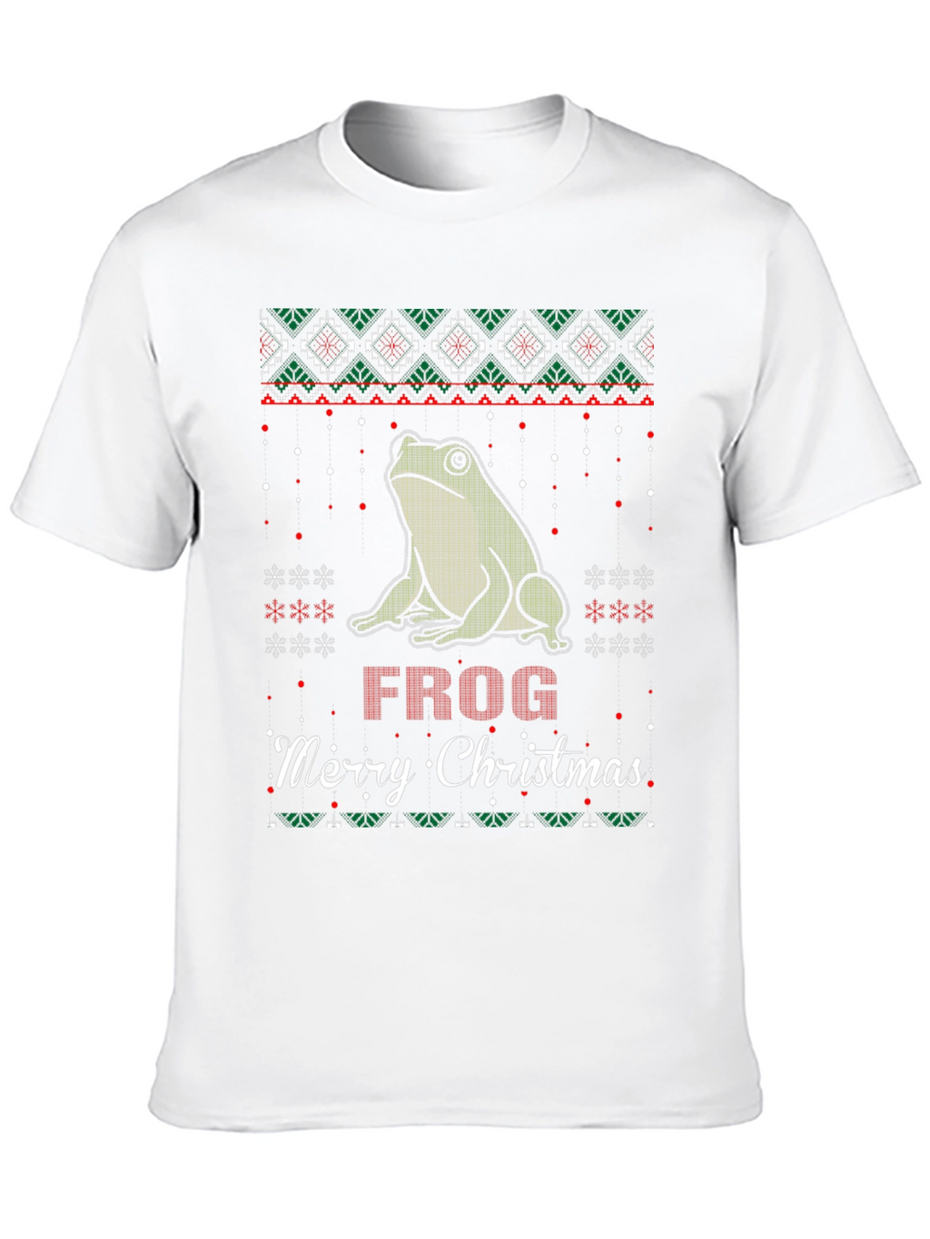 Frog Merry Christmas Ugly Sweater Style T-Shirt