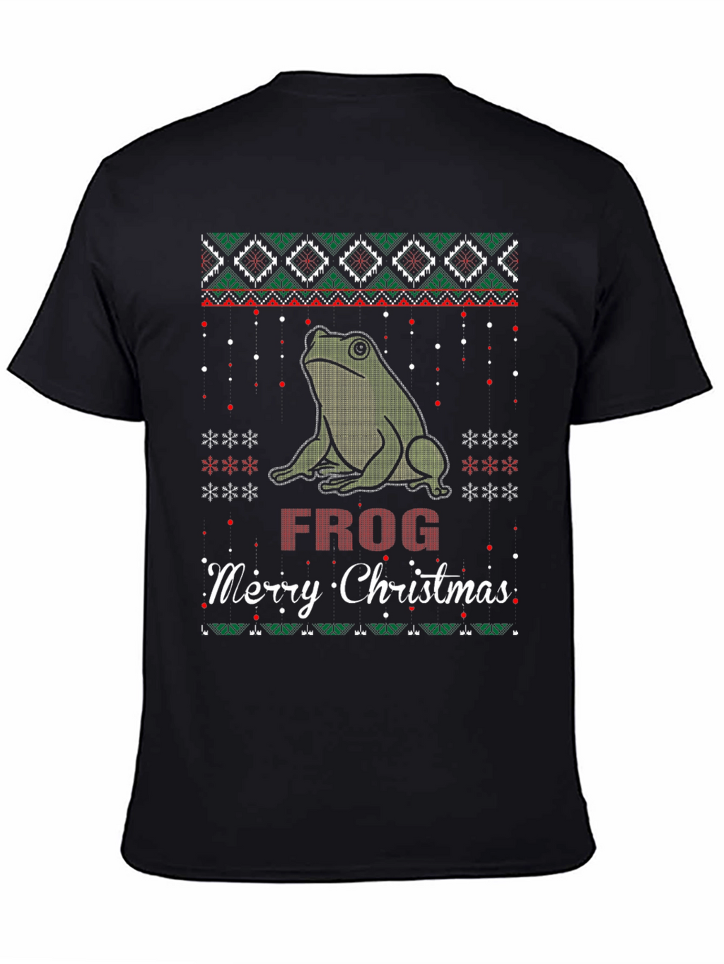 Frog Merry Christmas Ugly Sweater Style T-Shirt
