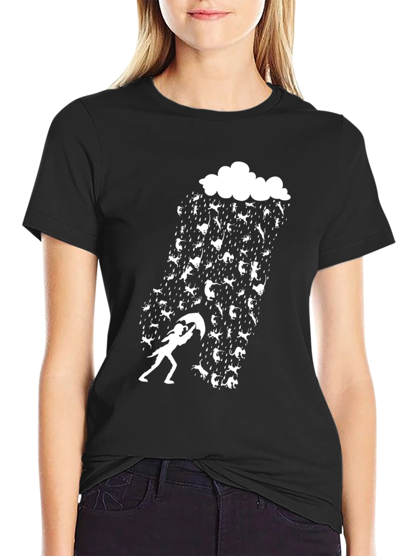 Cats and Rain Funny Graphic Tee