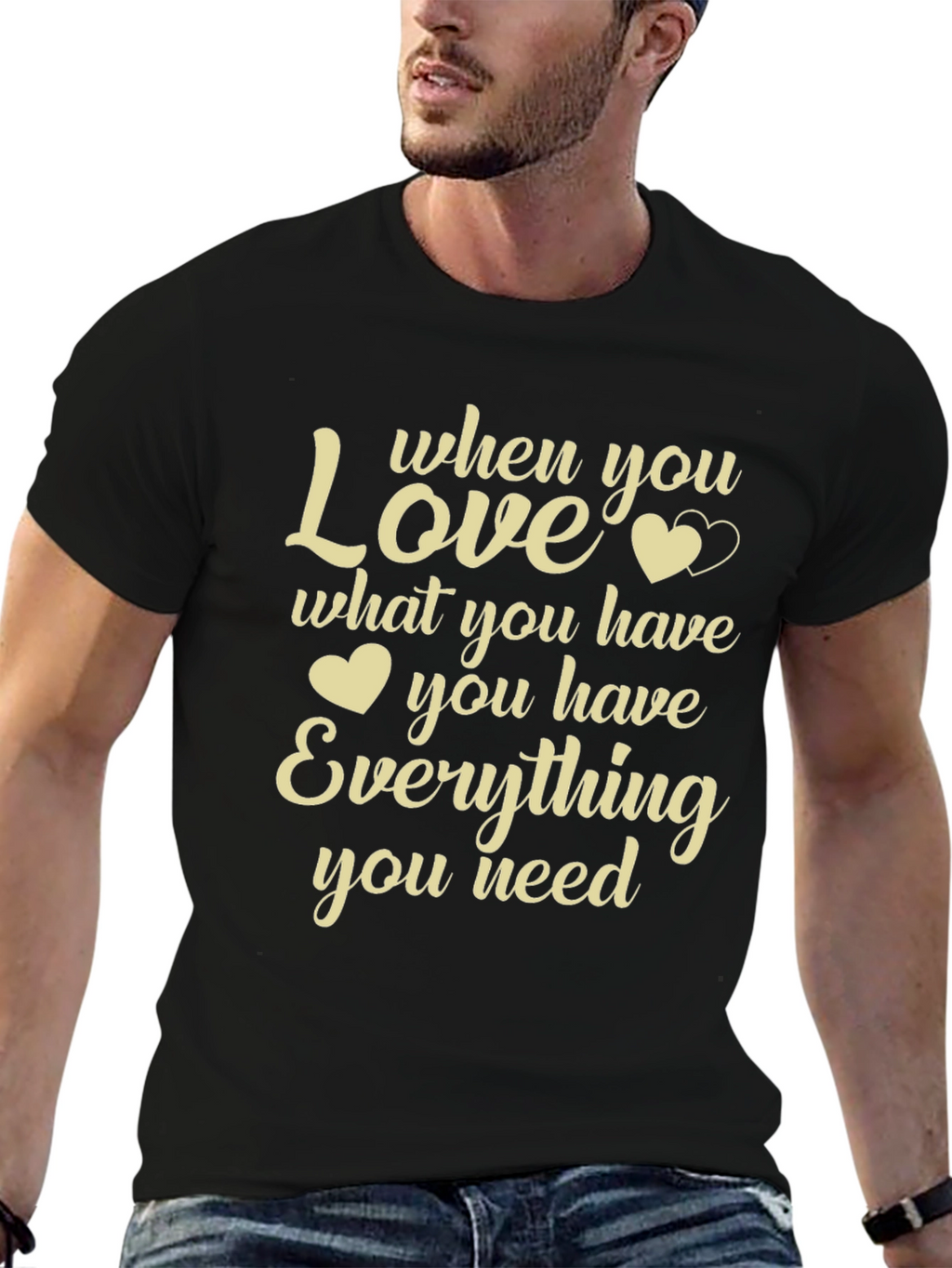 Love What You Have Graphic T-Shirt - Black
