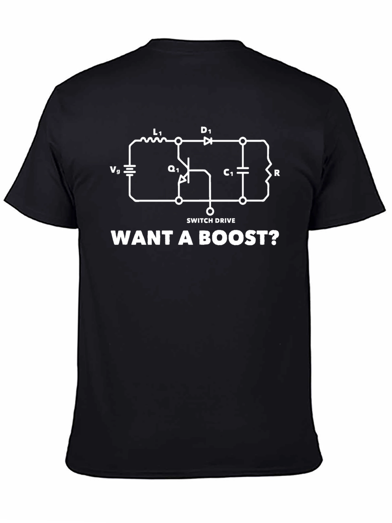 Want a Boost? Circuit Diagram Black T-Shirt