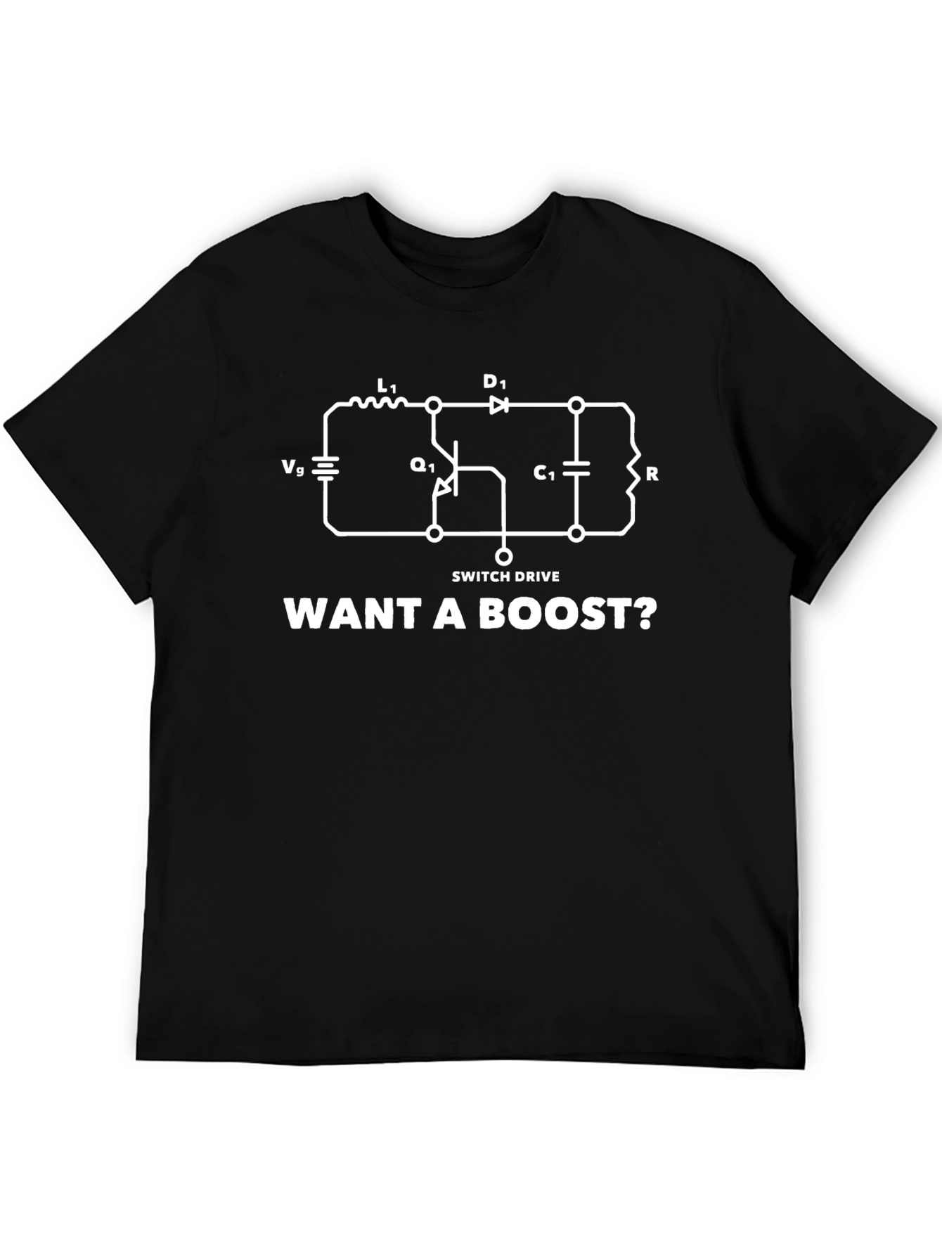 Want a Boost? Circuit Diagram Black T-Shirt