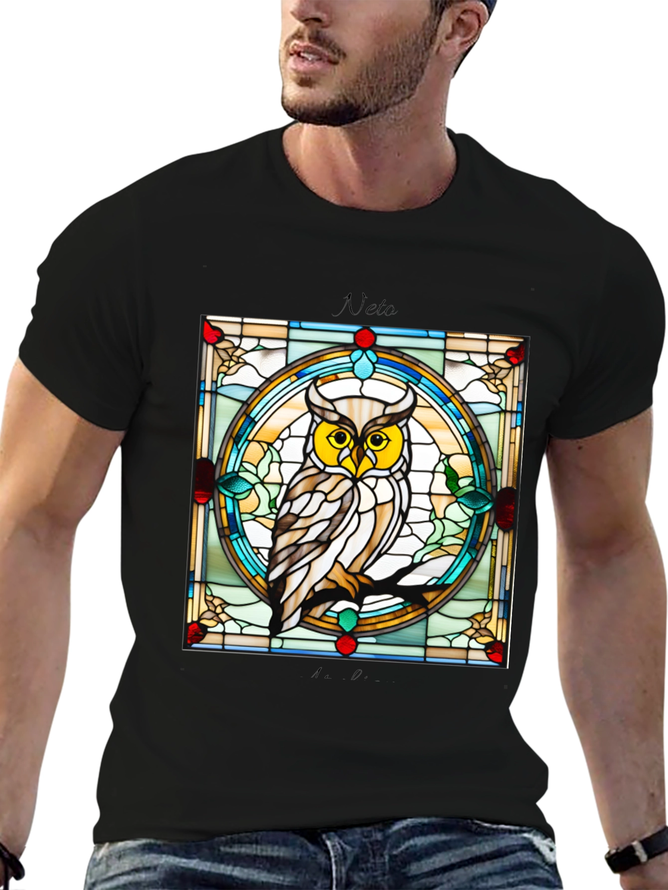 Stained Glass Owl Graphic Tee