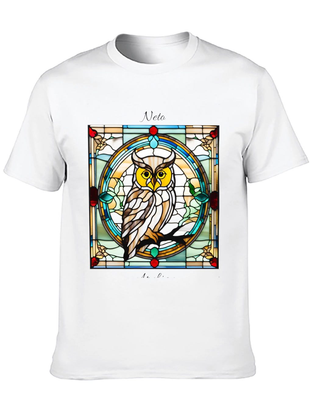 Stained Glass Owl Graphic Tee