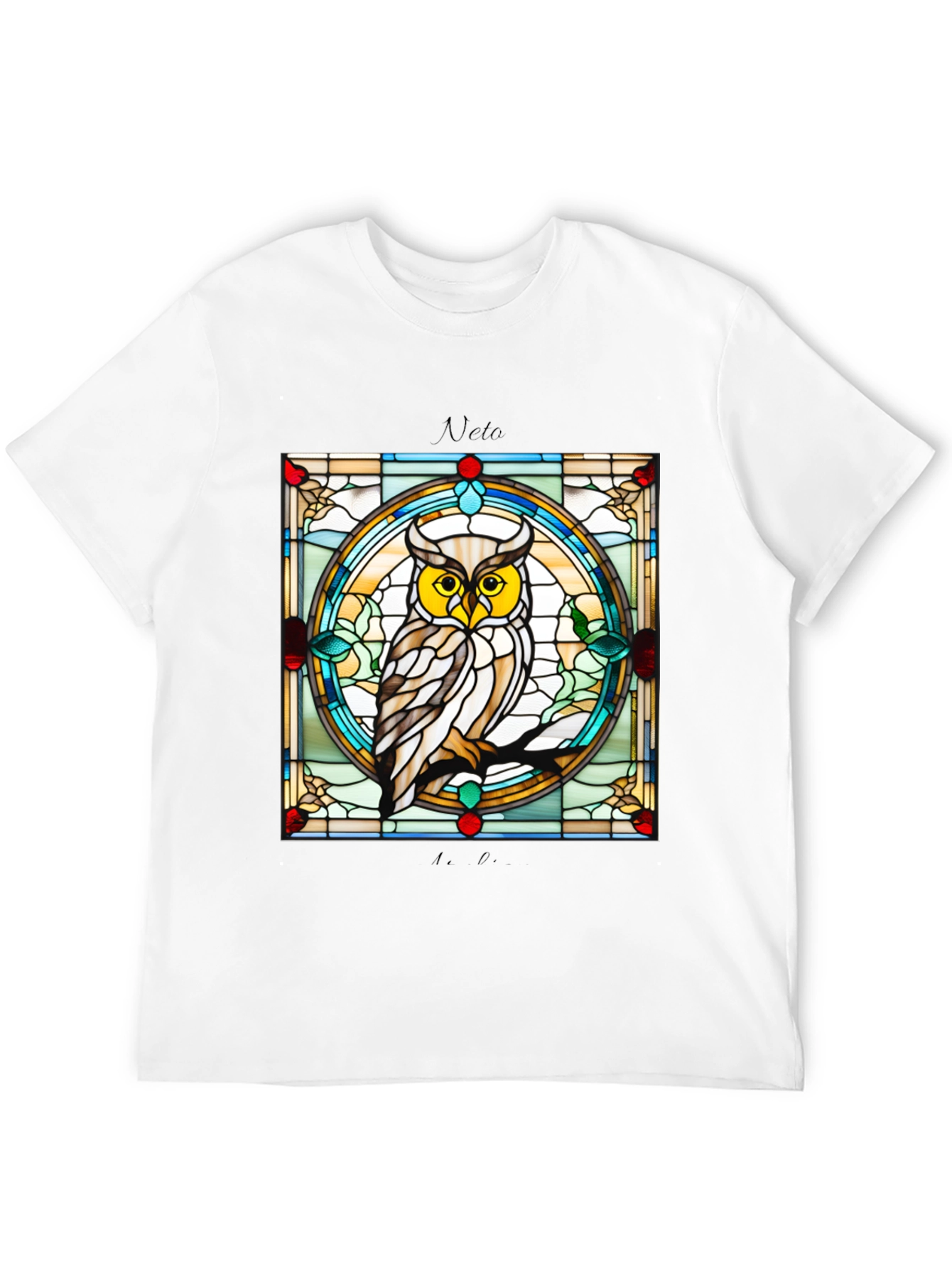 Stained Glass Owl Graphic Tee