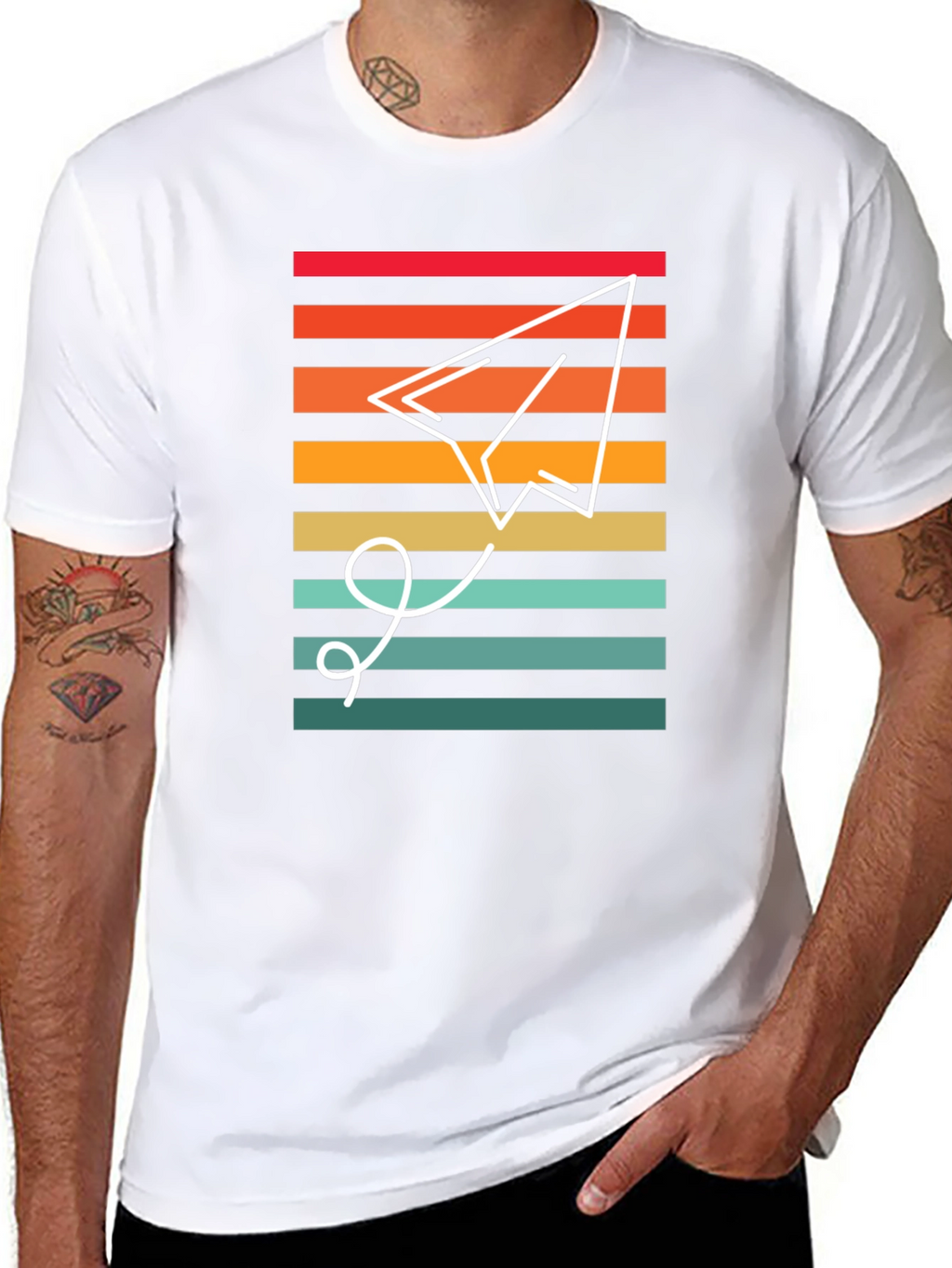 Retro Paper Airplane Graphic Tee