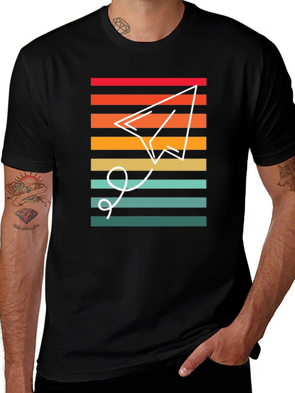 Retro Paper Airplane Graphic Tee