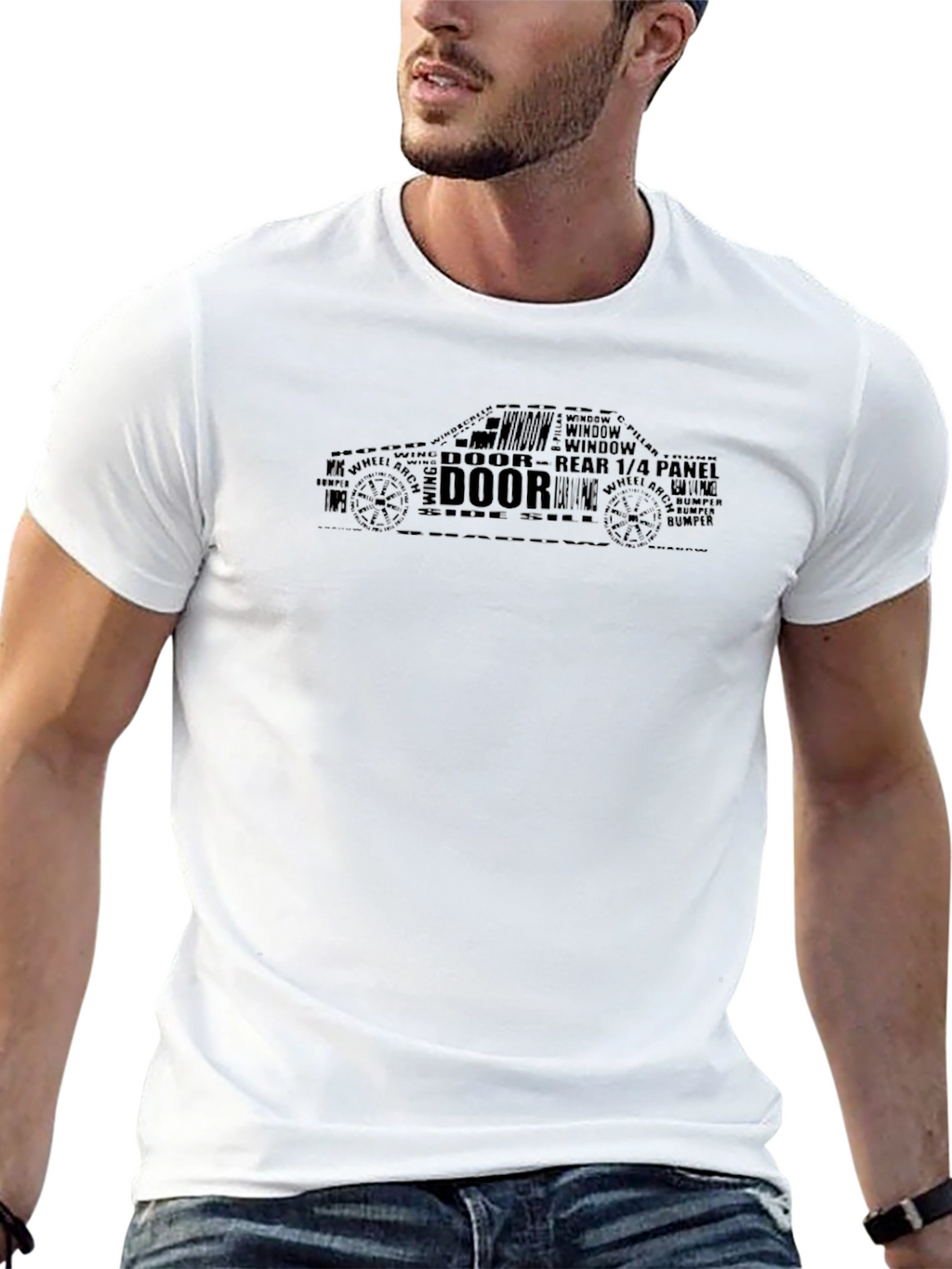Car Parts Typography Graphic T-Shirt