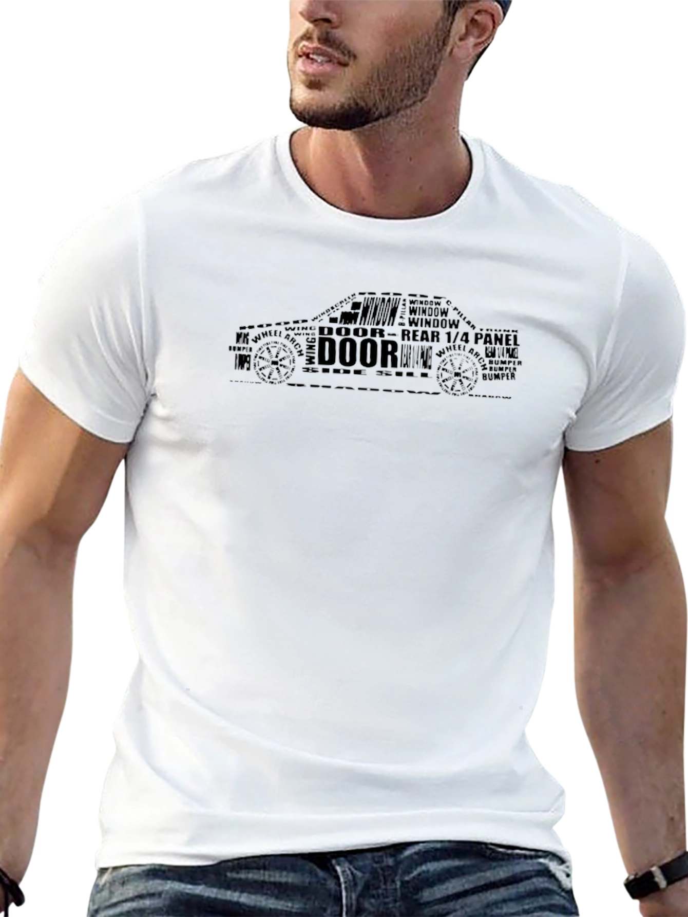 Car Parts Typography Graphic T-Shirt