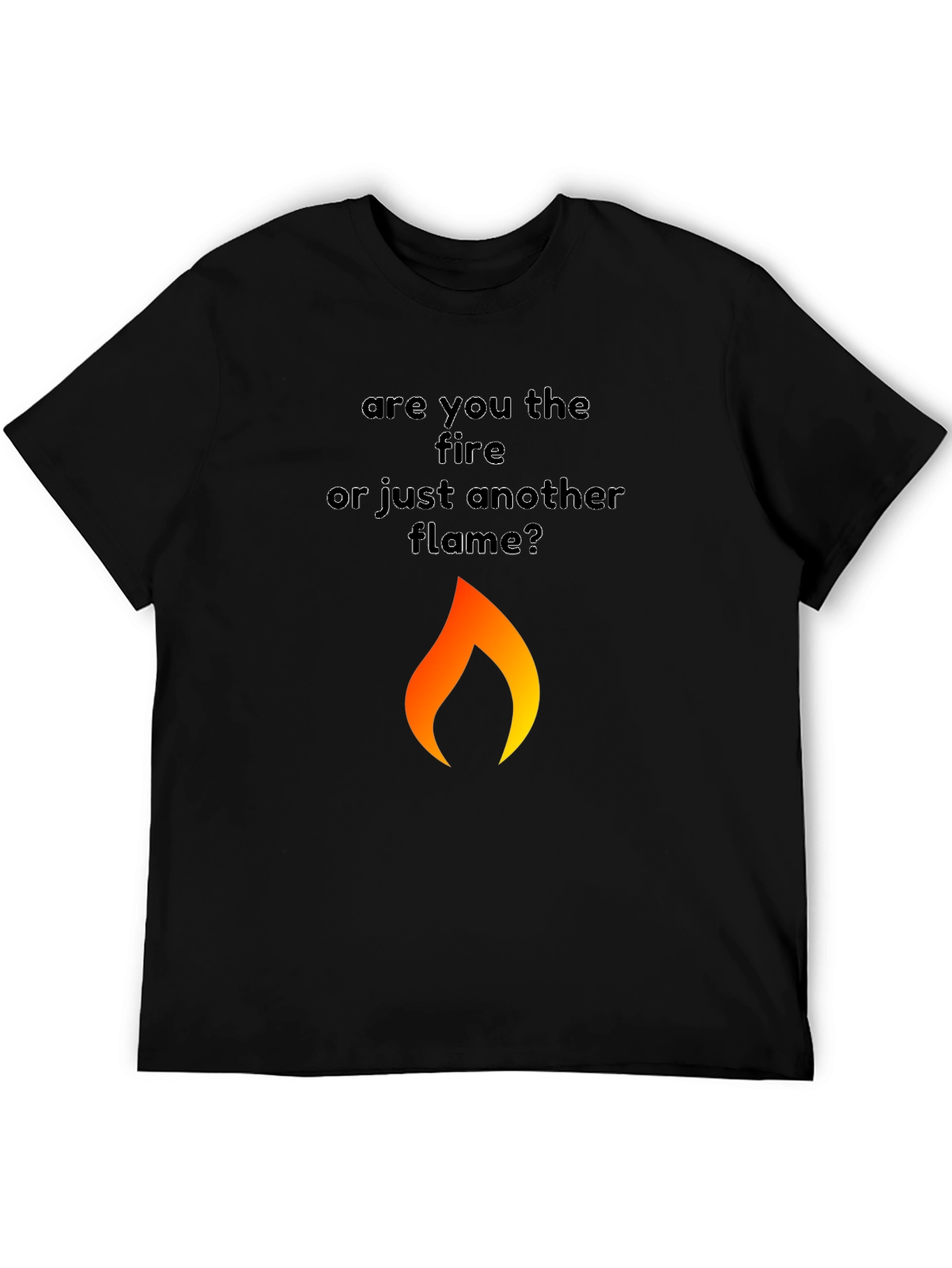 Fire Flame Graphic Black T-Shirt for Men