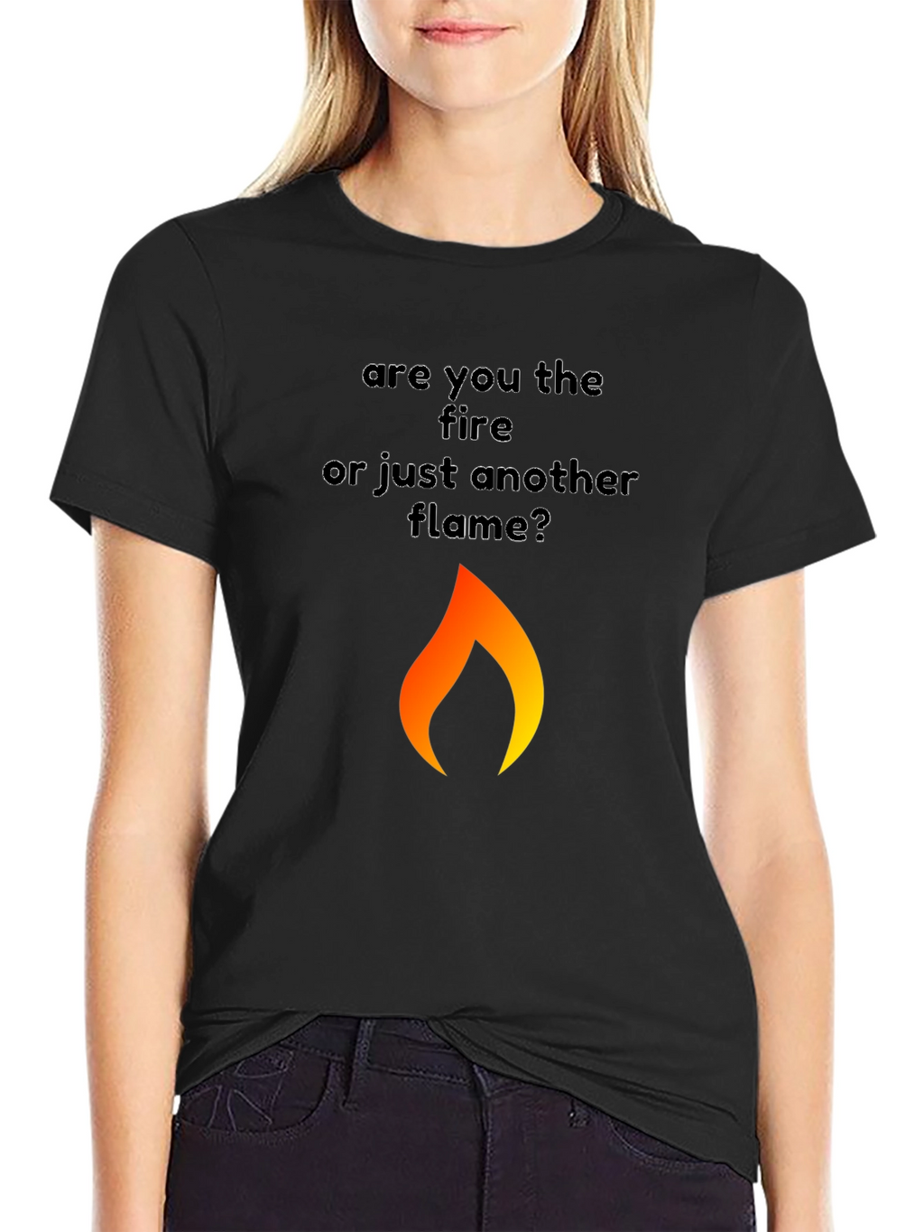 Fire Flame Graphic Black T-Shirt for Men