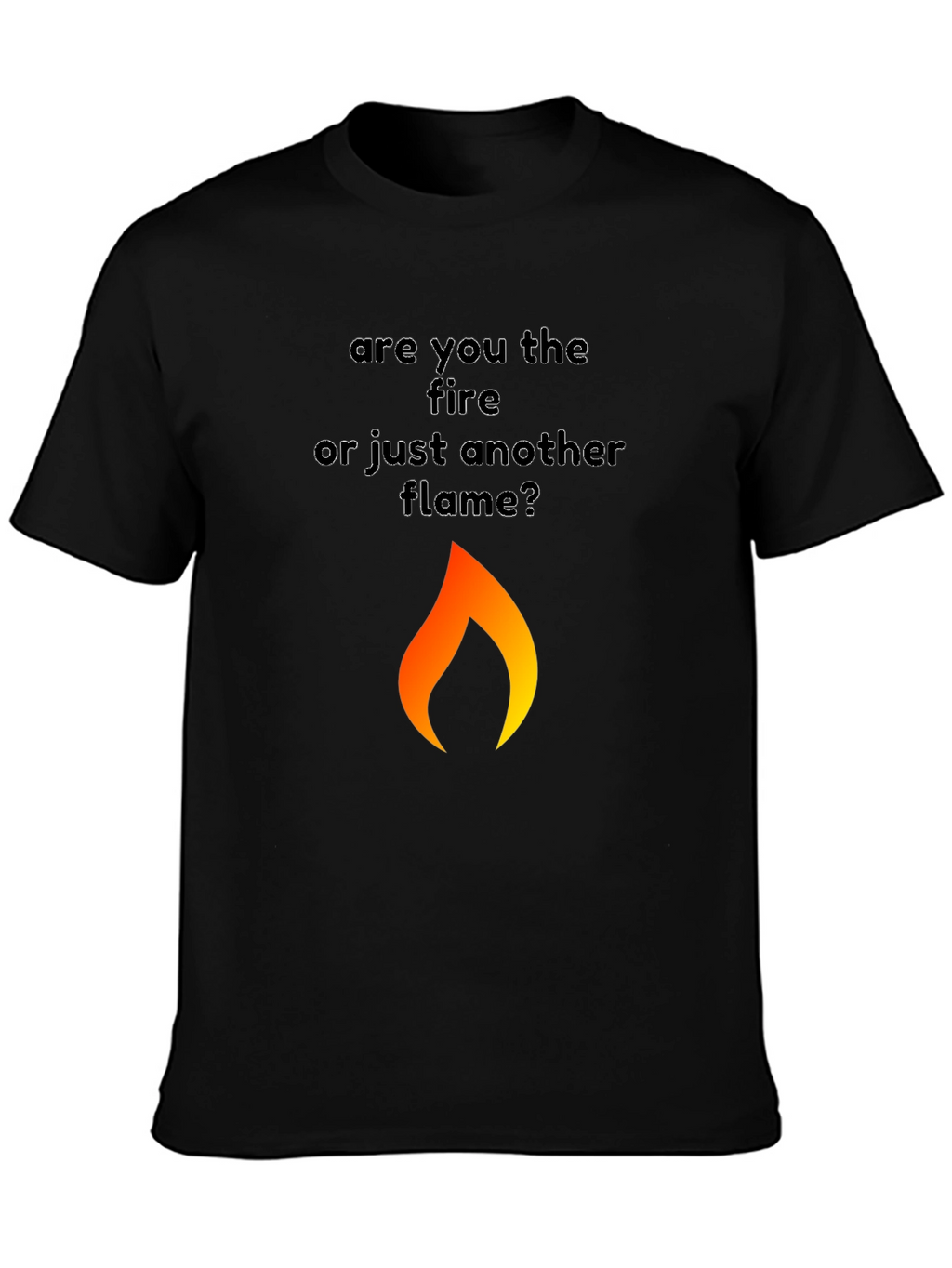 Fire Flame Graphic Black T-Shirt for Men
