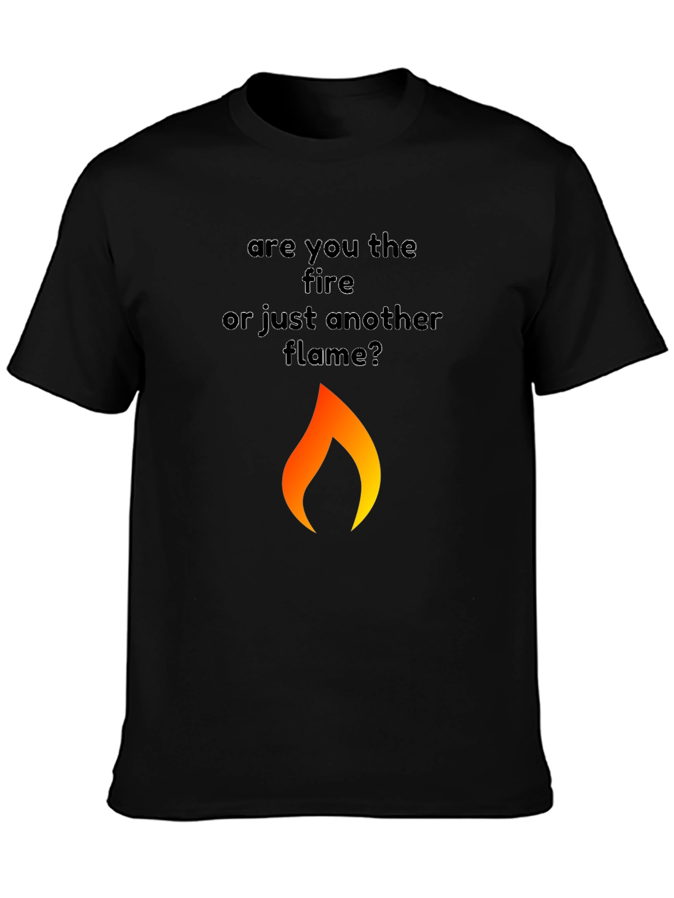 Fire Flame Graphic Black T-Shirt for Men