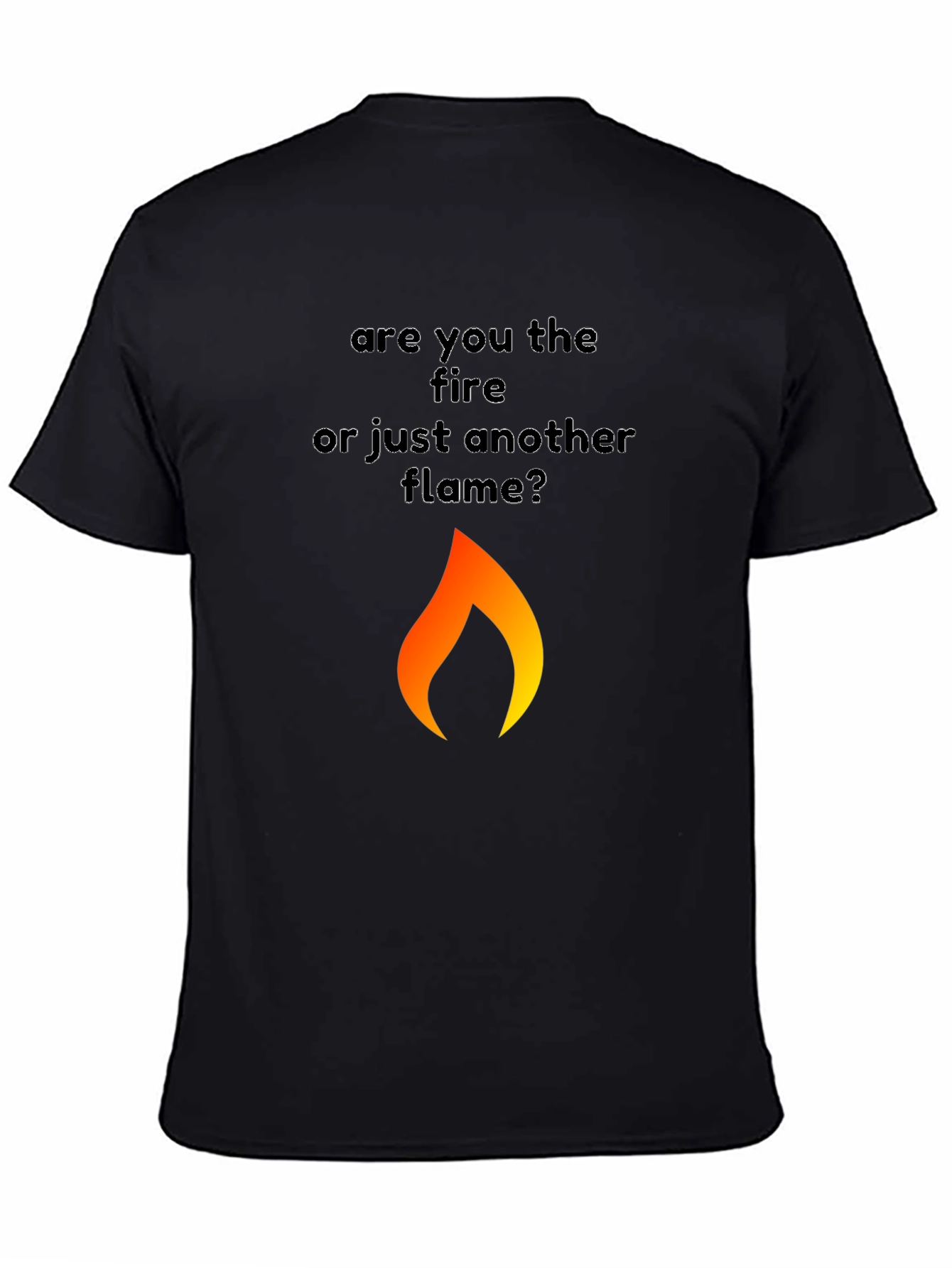 Fire Flame Graphic Black T-Shirt for Men